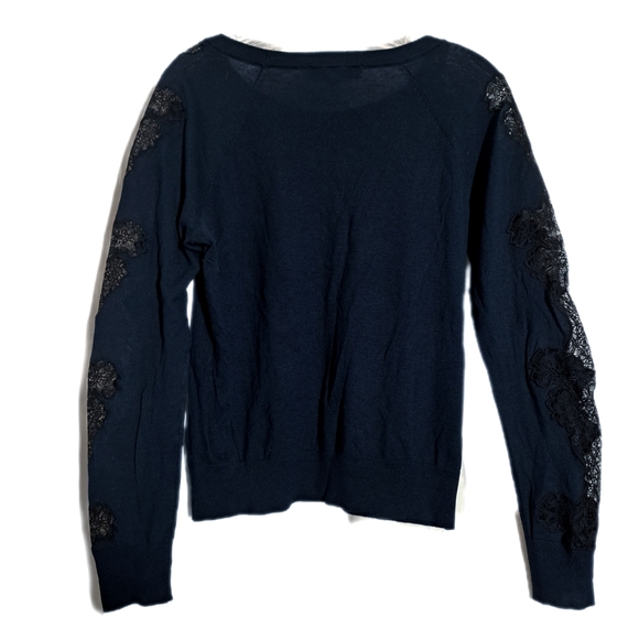LOFT Navy Lace Sweater - Picture 2 of 2